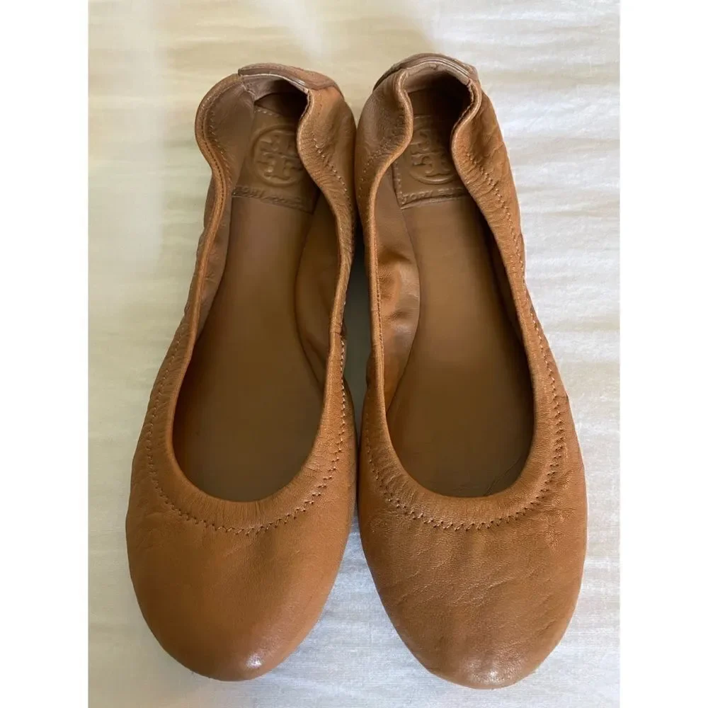 Tory Burch Eddie Ballet Flat in Royal tan Size 6.5